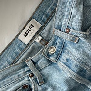 AGOLDE 90s STYLE JEANS RIPPED LIGHT WASH